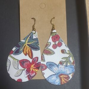 Floral Teardrop Earrings - Multicolor